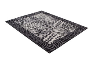 DREAM Tapis Moderne Animal Sauvage Panthère Gris Noir Crème Fin