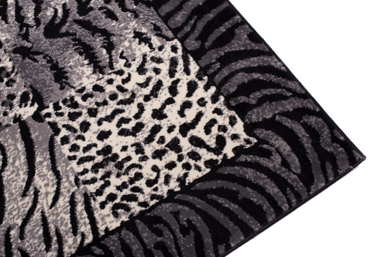 DREAM Tapis Moderne Animal Sauvage Panthère Gris Noir Crème Fin