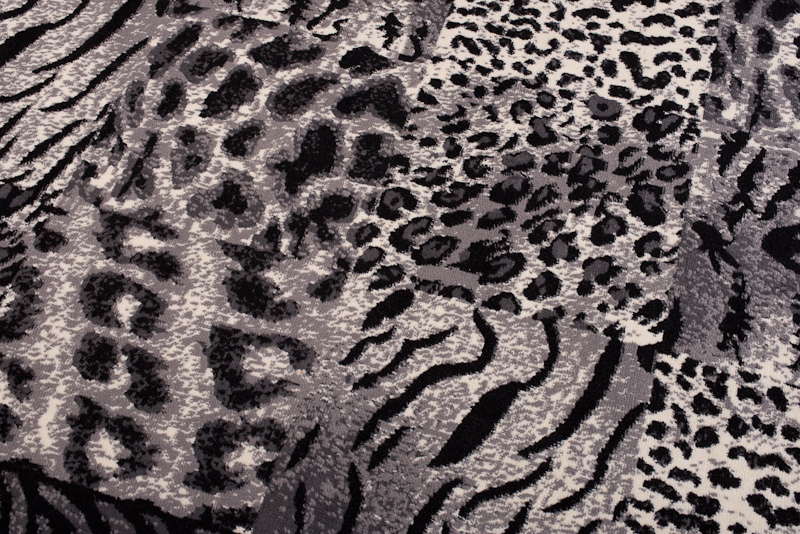 DREAM Tapis Moderne Animal Sauvage Panthère Gris Noir Crème Fin