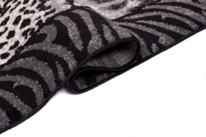 DREAM Tapis Moderne Animal Sauvage Panthère Gris Noir Crème Fin