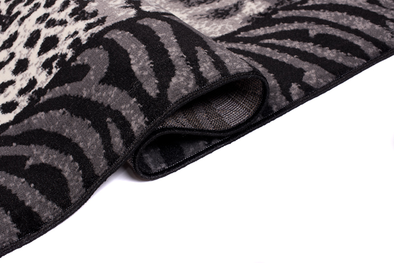 DREAM Tapis Moderne Animal Sauvage Panthère Gris Noir Crème Fin