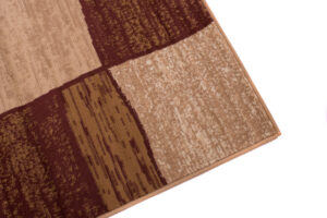 DREAM Tapis Moderne Carreaux Rectangles Marron Beige Fin