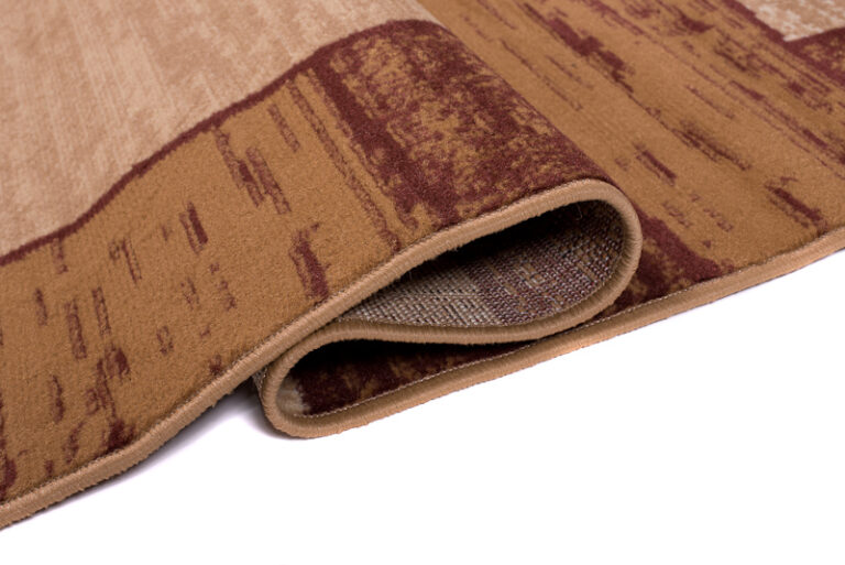 DREAM Tapis Moderne Carreaux Rectangles Marron Beige Fin