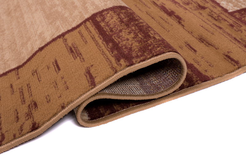 DREAM Tapis Moderne Carreaux Rectangles Marron Beige Fin