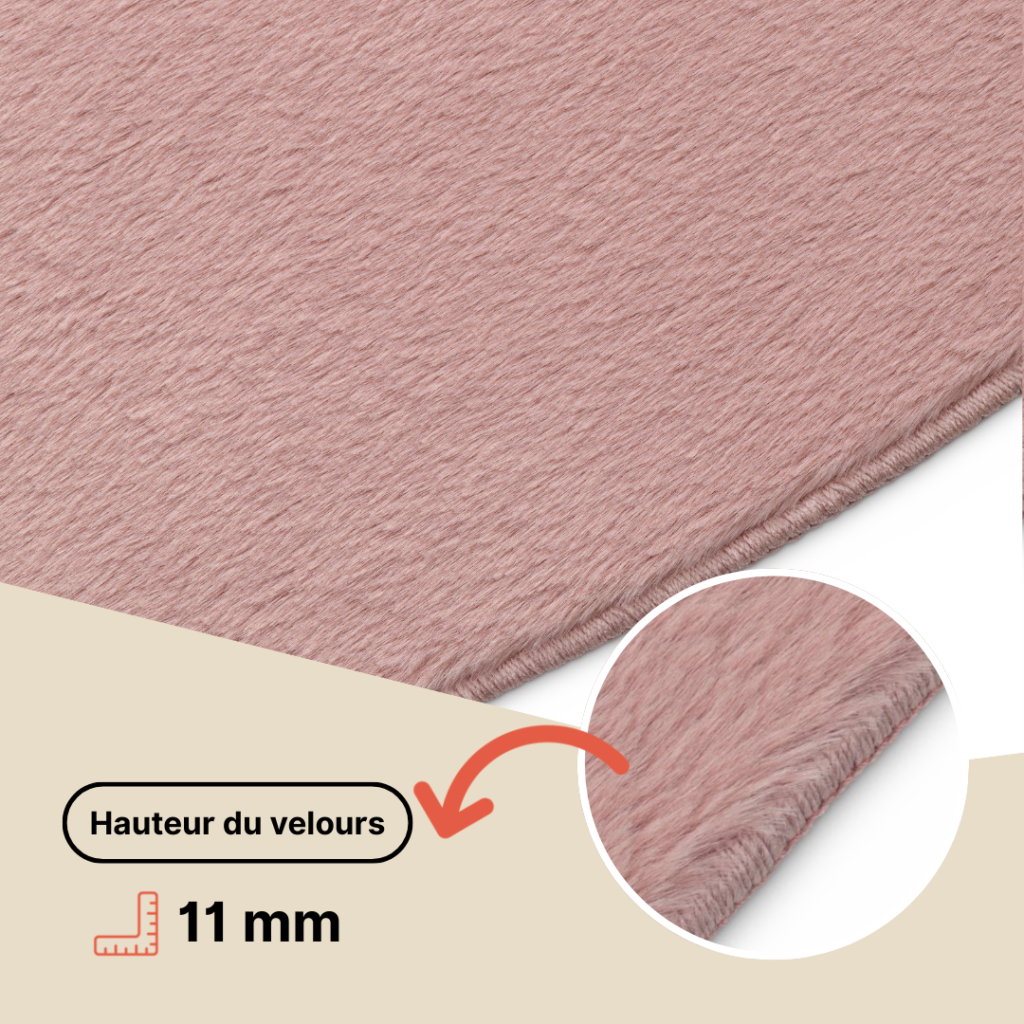 Tapis Lumi Rond Crème Antidérapant