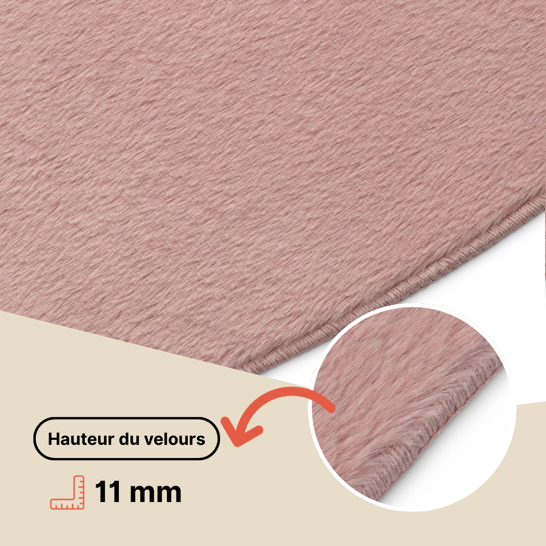 Tapis Lumi Rond Crème Antidérapant
