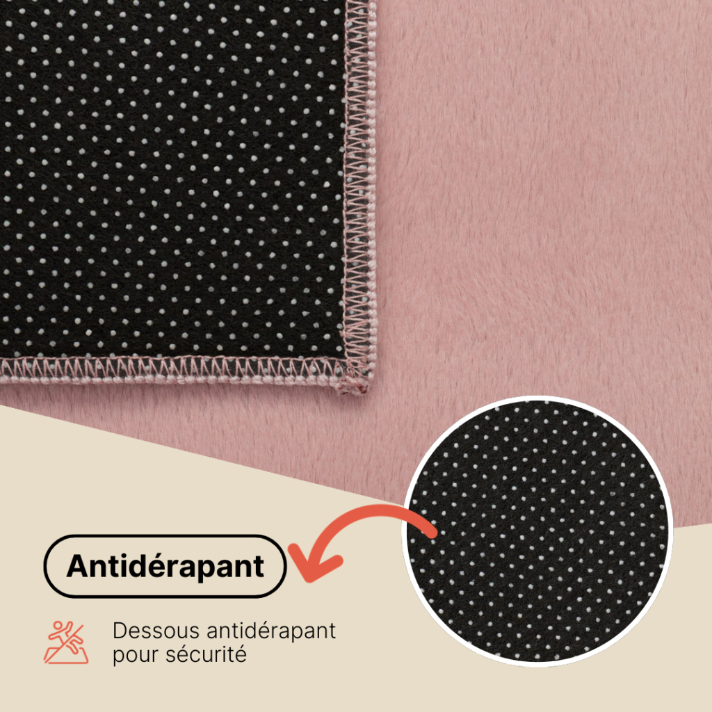 Tapis Lumi Carré Gris Foncé Antidérapant