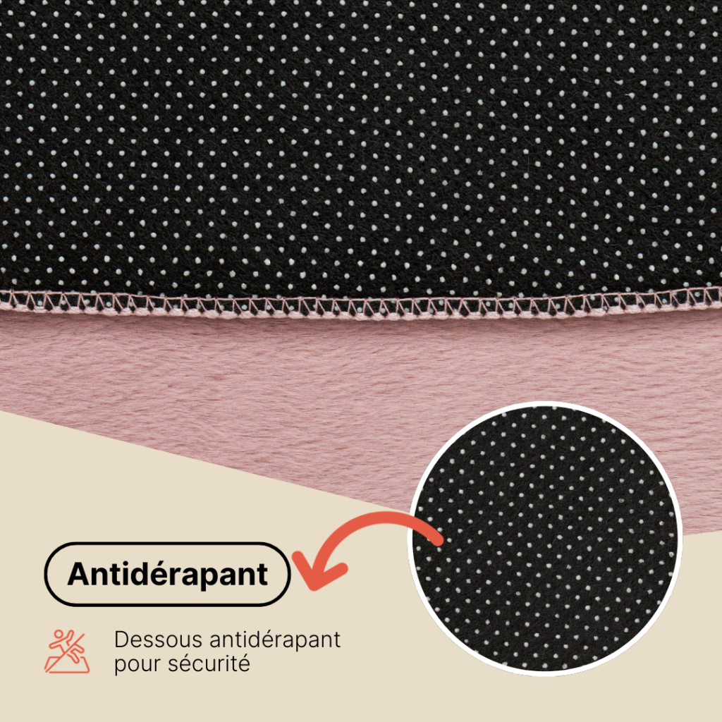 Tapis Lumi Rond Marron Antidérapant