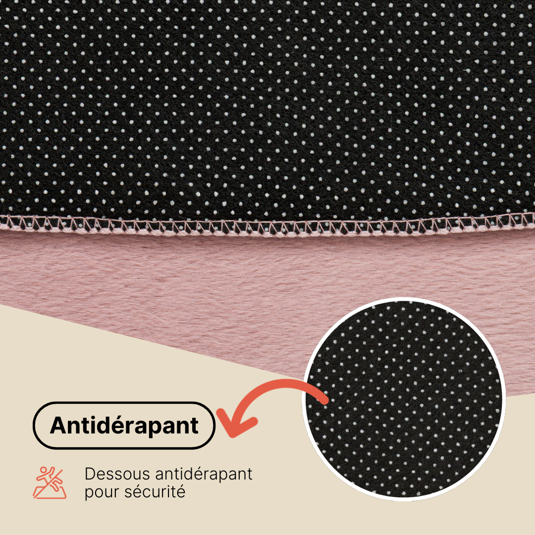 Tapis Lumi Rond Crème Antidérapant