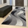 Tapis De Passage Dream Moderne Gris Clair Vagues