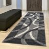 Tapis De Passage Dream Gris Blanc Cadre Cercles