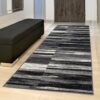 Tapis De Passage Dream Abstrait Gris Noir Lignes