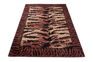 DREAM  Tapis Moderne Animal Sauvage Tigre Marron Noir Fin