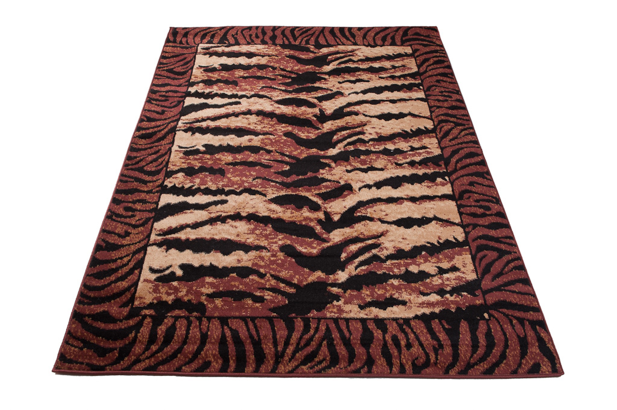 DREAM  Tapis Moderne Animal Sauvage Tigre Marron Noir Fin