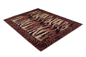 DREAM  Tapis Moderne Animal Sauvage Tigre Marron Noir Fin