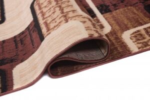 DREAM Tapis Moderne Rectangles Pierres Marron Ecru Beige Fin