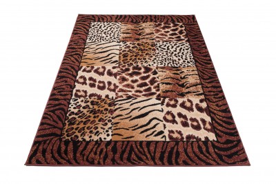 DREAM Tapis Moderne Animal Sauvage Tigre Panthère Marron Beige Fin