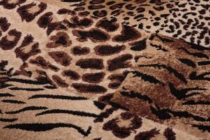 DREAM Tapis Moderne Animal Sauvage Tigre Panthère Marron Beige Fin