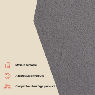 Tapis Lumi Carré Gris Foncé Antidérapant