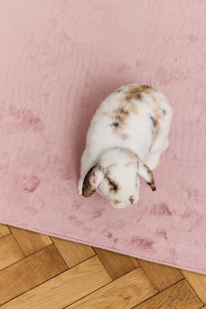 Tapis Lumi Carré Rose Antidérapant