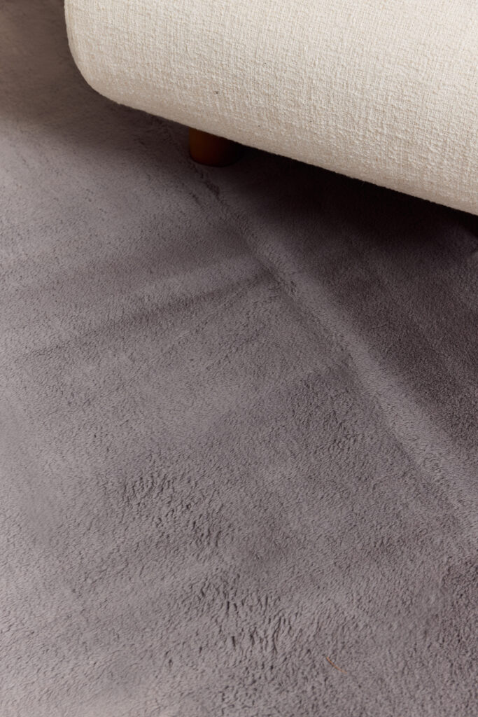 Tapis Lumi Rond Gris Foncé Antidérapant