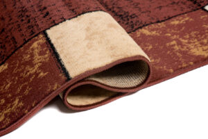 DREAM Tapis Moderne Carreaux Rectangles Marron Foncé Beige Fin