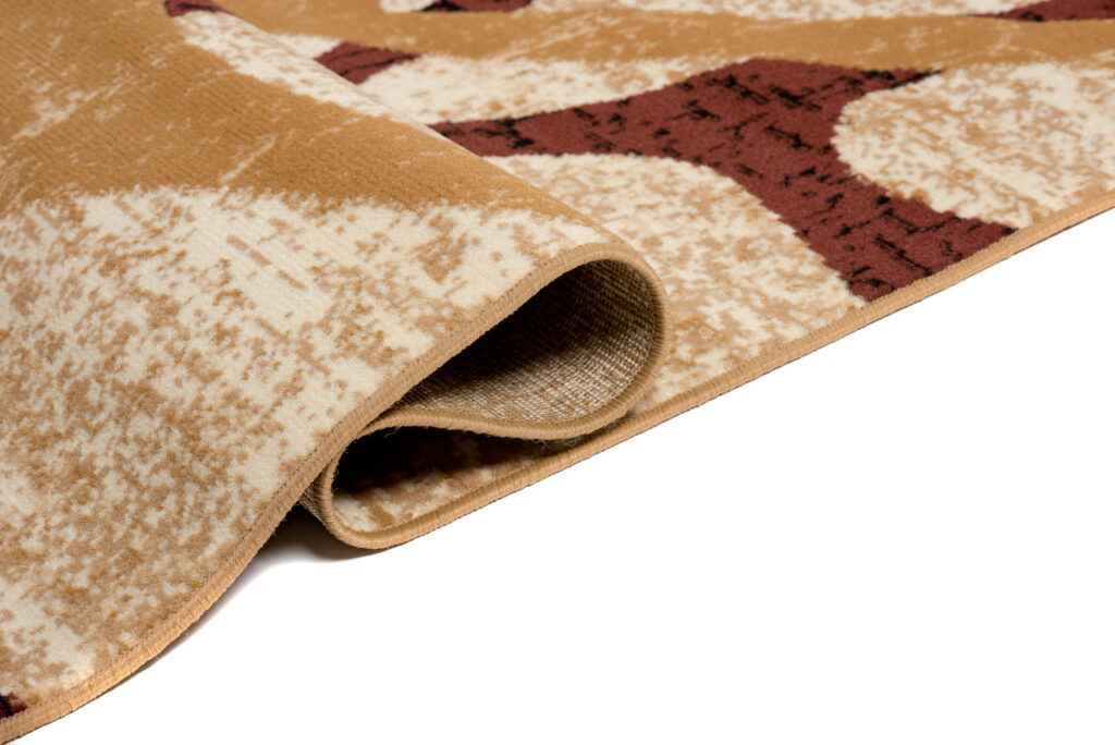 DREAM Tapis Moderne Pierres Rayures Beige Marron Fin