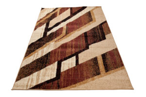 DREAM Tapis Moderne Rectangles Pierres Marron Beige Ecru Fin
