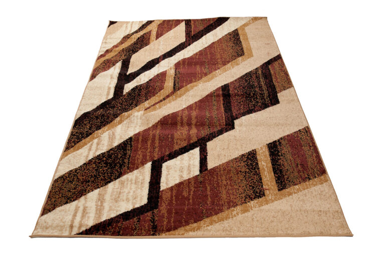 DREAM Tapis Moderne Rectangles Pierres Marron Beige Ecru Fin