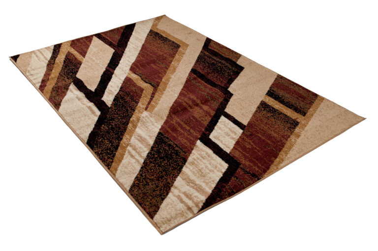 DREAM Tapis Moderne Rectangles Pierres Marron Beige Ecru Fin