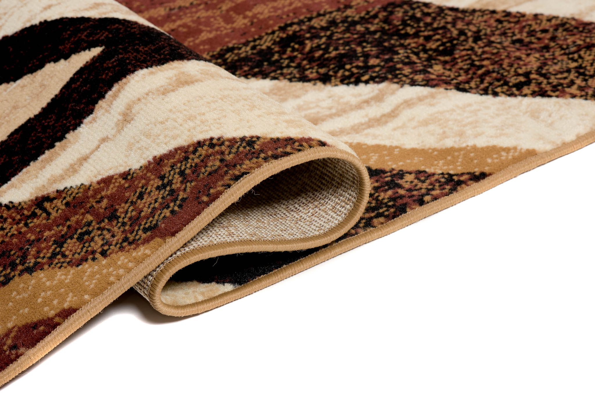 DREAM Tapis Moderne Rectangles Pierres Marron Beige Ecru Fin