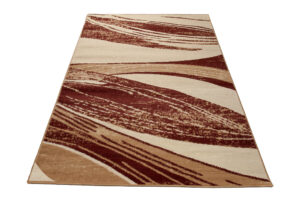 DREAM Tapis Moderne Abstrait Vagues Marron Beige Poil Court