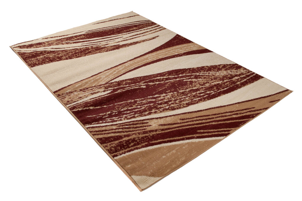 DREAM Tapis Moderne Abstrait Vagues Marron Beige Poil Court