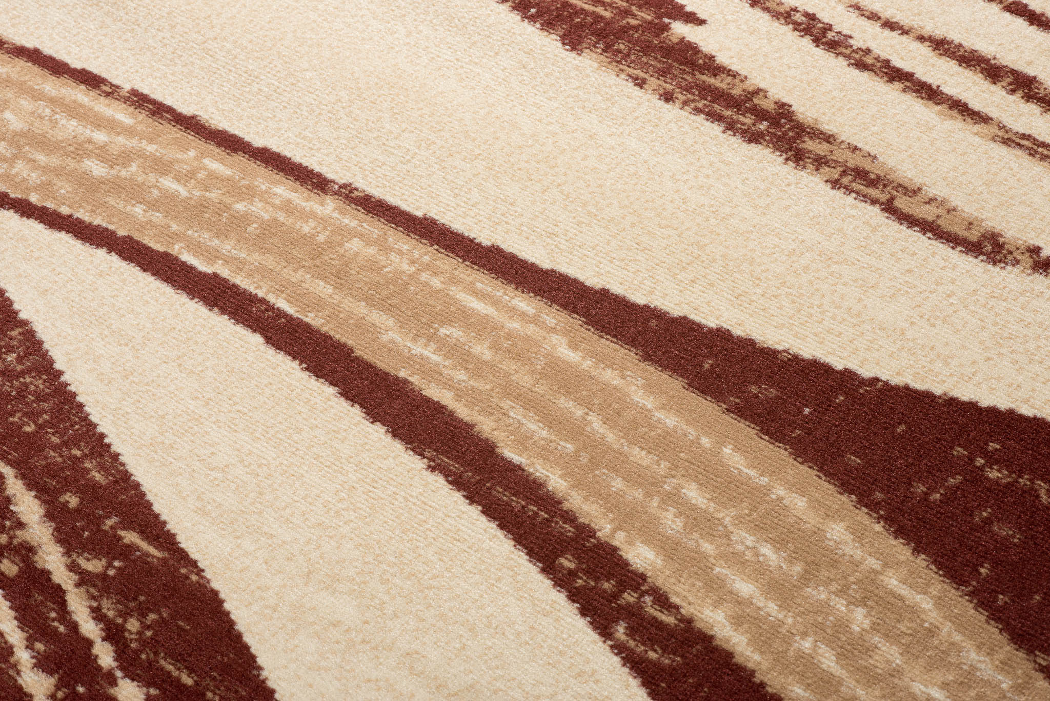 DREAM Tapis Moderne Abstrait Vagues Marron Beige Poil Court