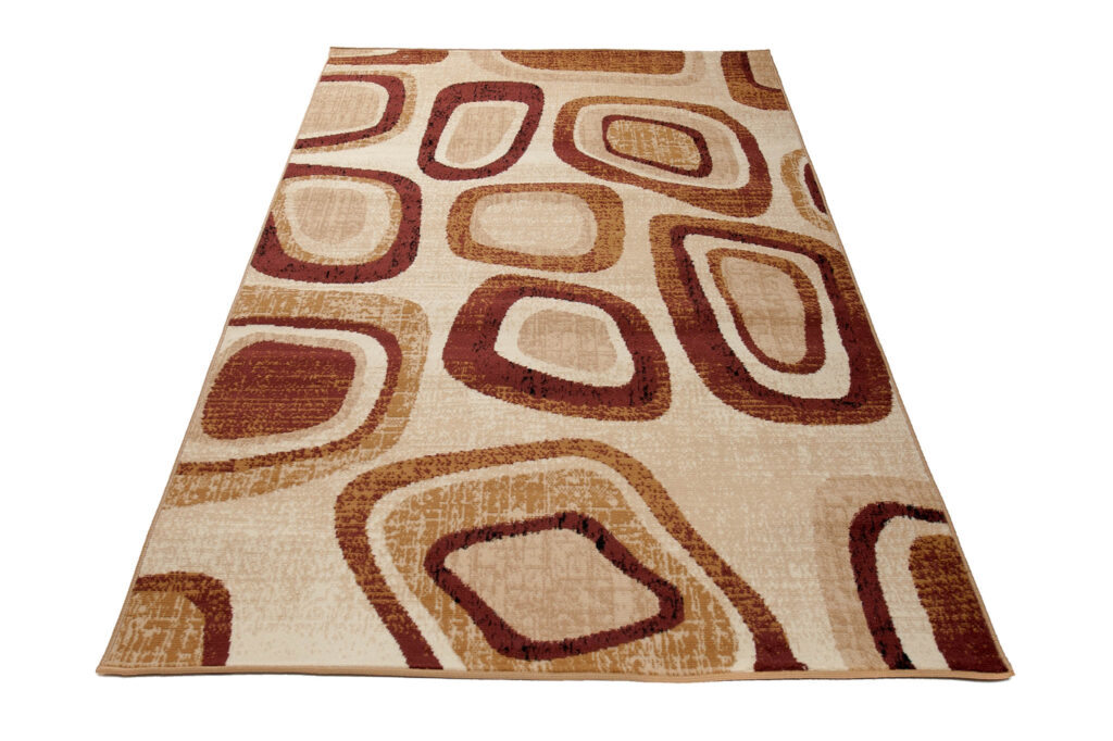DREAM Tapis Moderne Géométrique Pierres Beige Marron Fin