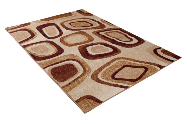 DREAM Tapis Moderne Géométrique Pierres Beige Marron Fin