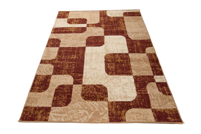 DREAM Tapis Moderne Abstrait Pierres Marron Ecru Fin