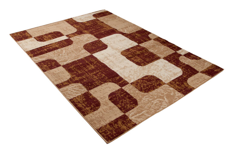 DREAM Tapis Moderne Abstrait Pierres Marron Ecru Fin