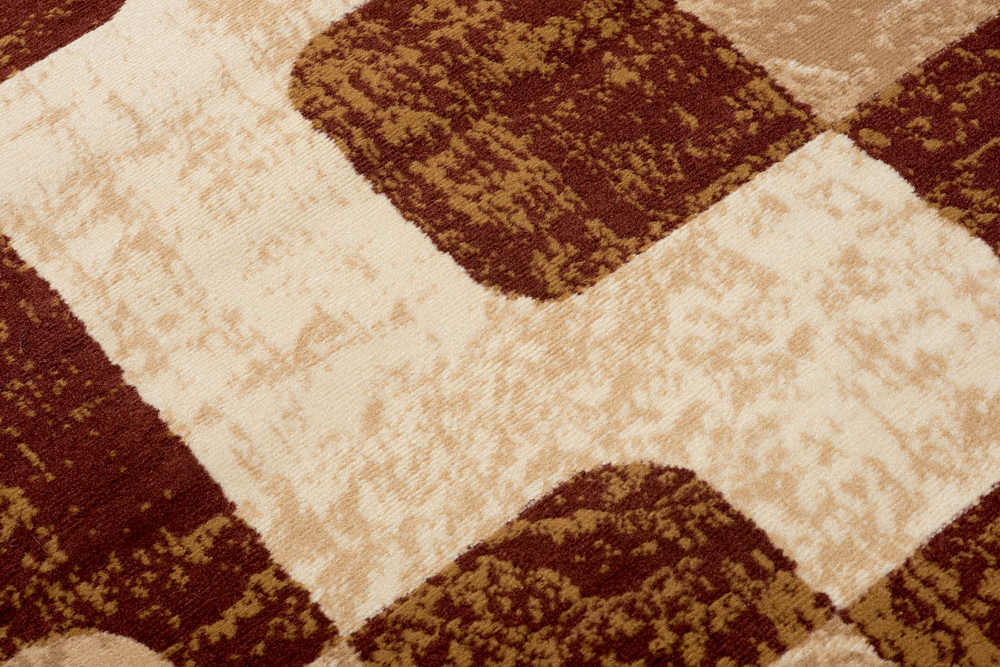 DREAM Tapis Moderne Abstrait Pierres Marron Ecru Fin