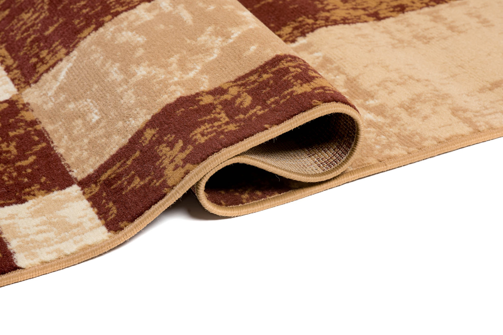 DREAM Tapis Moderne Abstrait Pierres Marron Ecru Fin