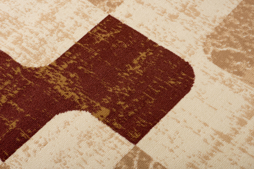 DREAM Tapis Moderne Abstrait Pierres Ecru Beige Marron Fin