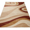 DREAM Tapis Moderne Abstrait Ondes Beige Ecru Marron Fin