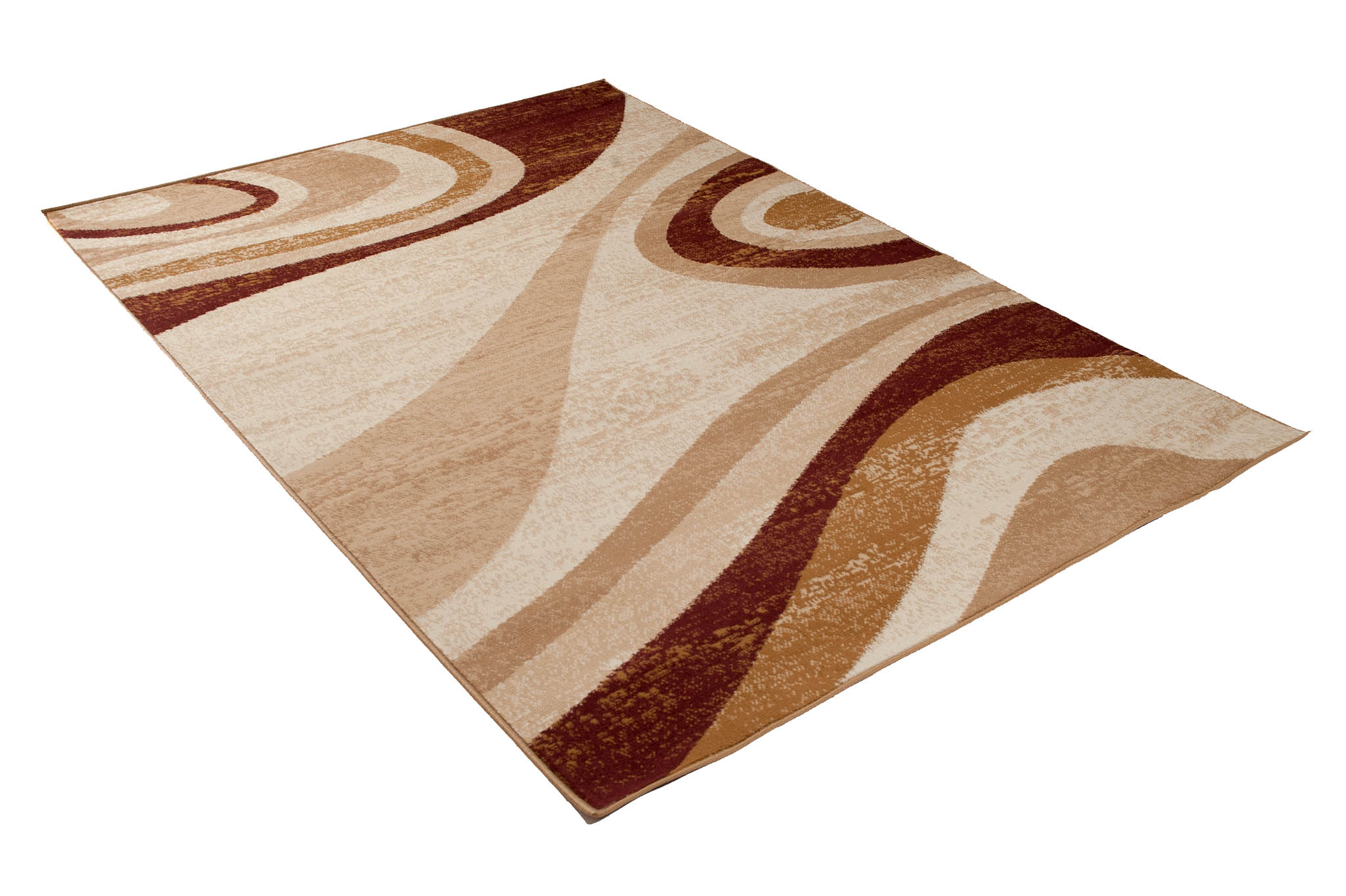 DREAM Tapis Moderne Abstrait Ondes Beige Ecru Marron Fin