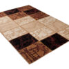 DREAM Tapis Moderne Géométrique Carreaux Marron Beige Moutarde Fin