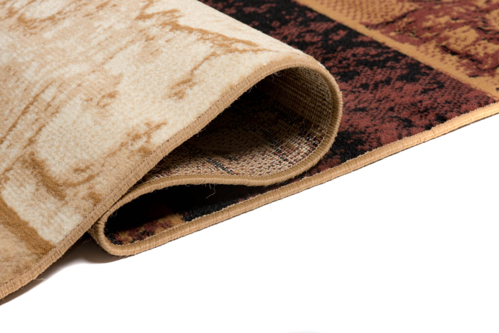 DREAM Tapis Moderne Géométrique Carreaux Marron Beige Moutarde Fin