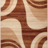 DREAM Tapis Moderne Abstrait Vagues Beige Marron Fin