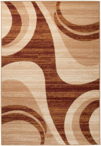 DREAM Tapis Moderne Abstrait Vagues Beige Marron Fin