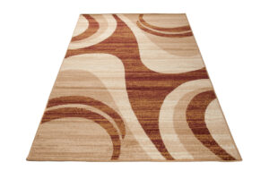 DREAM Tapis Moderne Abstrait Vagues Beige Marron Fin