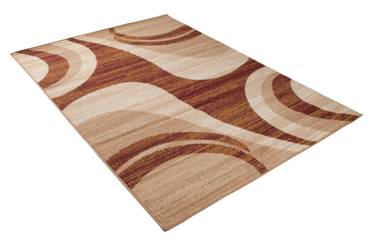 DREAM Tapis Moderne Abstrait Vagues Beige Marron Fin