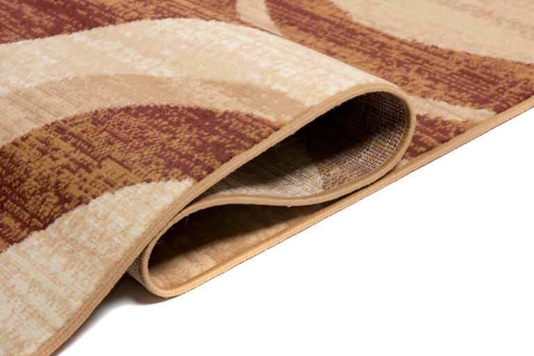 DREAM Tapis Moderne Abstrait Vagues Beige Marron Fin